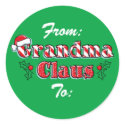 Grandma Claus Gift Tag stickers