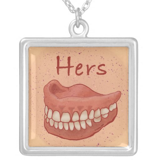 Grandma False Teeth Silver Plated Necklace Zazzle