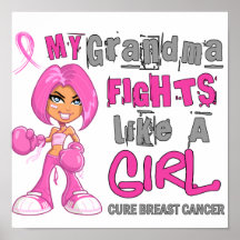 Grandma Fights Like Girl Breast Cancer 42.9.png Print