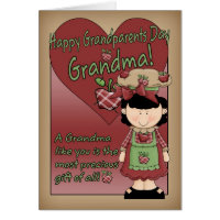 Grandma Grandparents Day Card - Little Apple Lady