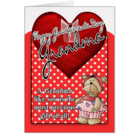 Grandma Grandparents Day Card - Red And White Polk