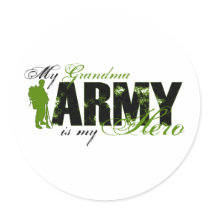 Grandma Hero 3 - ARMY Round Sticker
