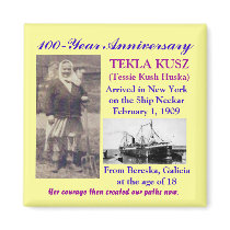 Grandma Huska arrives in America Refrigerator Magnet