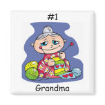 Grandma Knitting Fridge Magnets