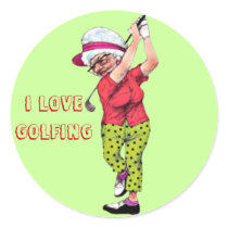 Grandma Loves Golfing Envelope Sticker