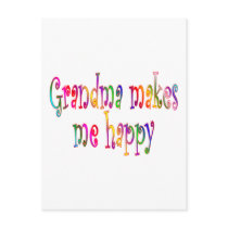 Grandma Makes Me Happy postcards