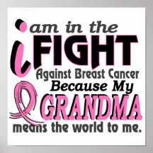 Grandma Means The World To Me Breast Cancer Posters