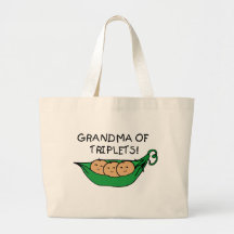 Grandma of Triplets Pod Canvas Bags