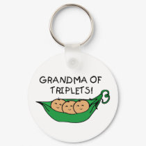 Grandma of Triplets Pod keychains