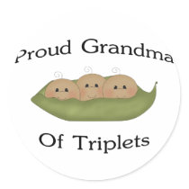 Grandma Of Triplets Stickers
