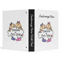 Grandma of Twin Girls Gifts Vinyl Binder