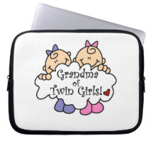 Grandma of Twin Girls Gifts Laptop Computer Sleeves