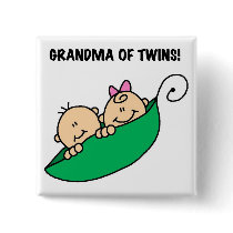 Grandma of Twins Tshirts and Gifts Button