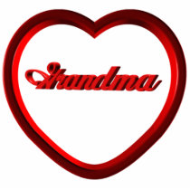 Grandma Red Heart Frame photo sculptures
