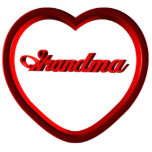 Grandma Red Heart Frame Acrylic Cut Outs
