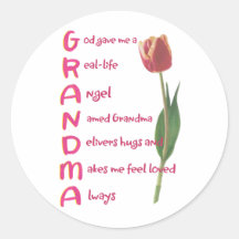 grandma round stickers