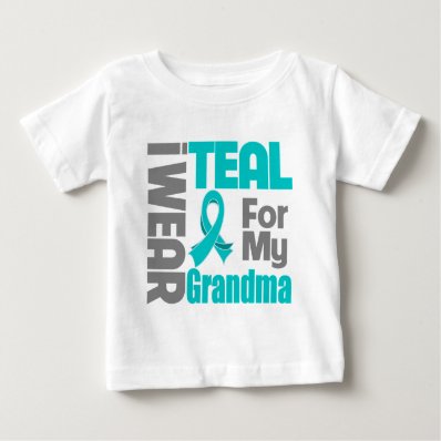 Grandma - Teal Ribbon Ovarian Cancer Support Shirt