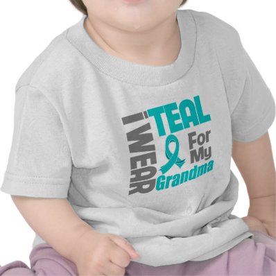 Grandma - Teal Ribbon Ovarian Cancer Support Tshirt