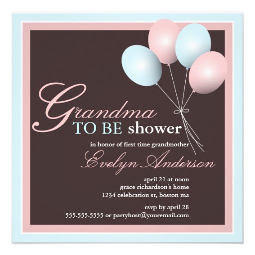 Grandma to be First Grandchild Baby Shower Personalized Invite