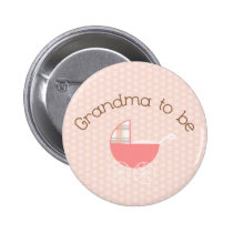 Grandma to Be Pink Pram Button buttons