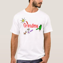 Grandma with Crayons t-shirts