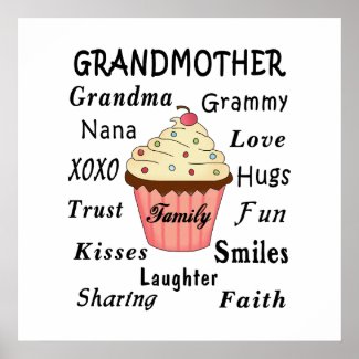 Grandma's Cupcakes For Grandmothers Poster 