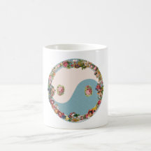 Grandma's Floral Yin Yang Coffee Mugs