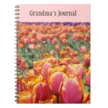 Grandma's Journal notebook Tulip Flowers Floral