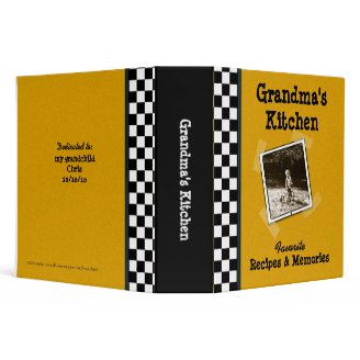 Grandma's Kitchen Recipe 2" Binder with Photo