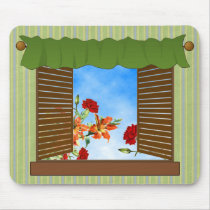Grandmas Kitchen Window flowers mousepad by RanchLady Grandmas Kitchen Window flowers mousepad