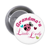 Grandma's Little Lady Pinback Buttons
