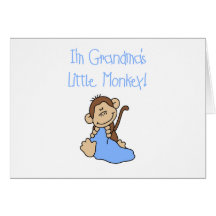 Grandma's Little Monkey - Blue Tshirts and Gifts Cards