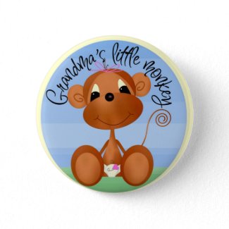 Grandma's Little Monkey Button zazzle_button