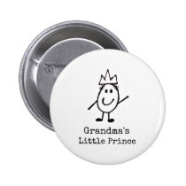 Grandma's Little Prince Pinback Buttons