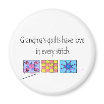 Grandma's Quilts T-shirts and Gifts. Refrigerator Magnet