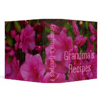 Grandma's Recipes Binder With Azaleas