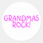 Grandmas Rock Pink Round Stickers