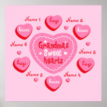 Grandma's Sweethearts Personalized Poster
