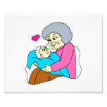 Grandmother and baby grahpic art photo