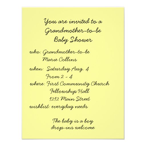 Grandmother Baby Shower Invitation