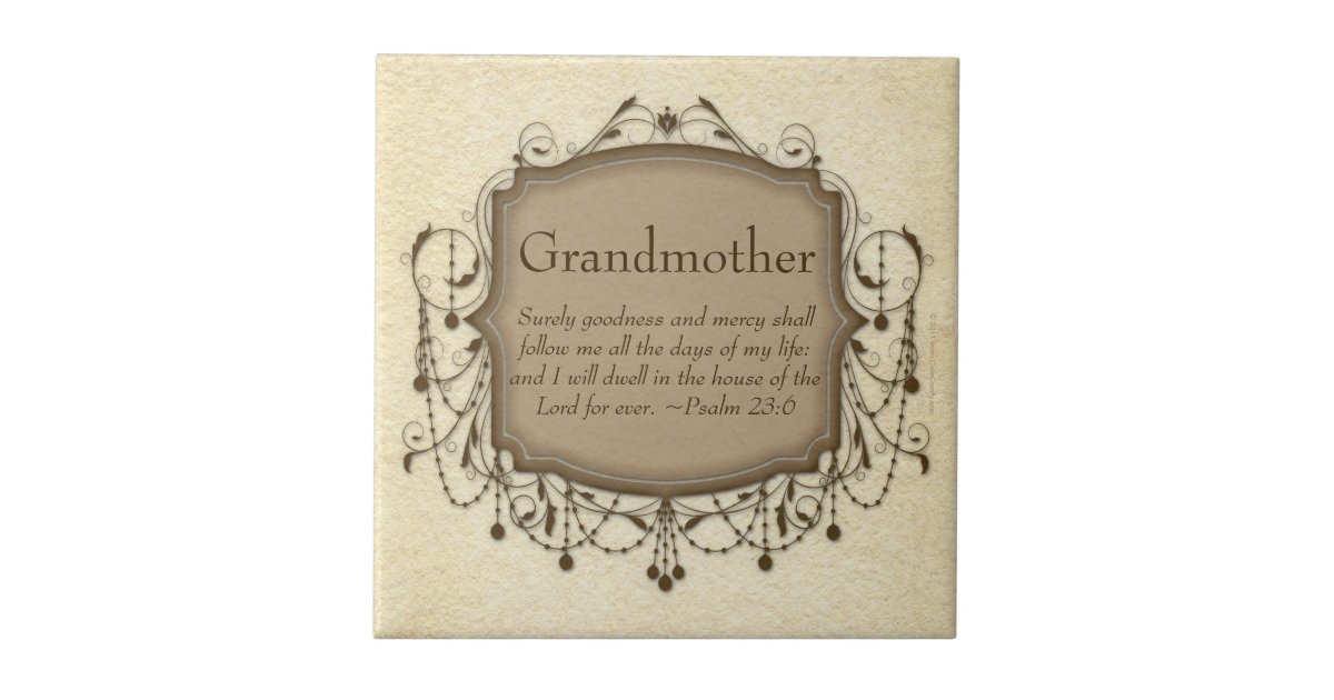 Grandmother Bible Verse Psalm 23 Coaster Plaque Tile Zazzle