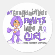 Grandmother Fights Like Girl H Lymphoma 42.9 Round Stickers