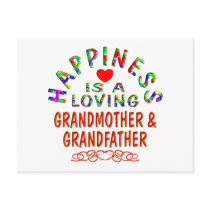 Grandmother & Grandfather Happiness postcards