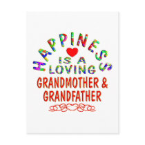 Grandmother & Grandfather Happiness postcards