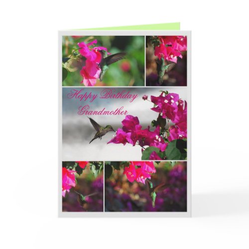 Grandmother Happy Birthday Hummingbird card