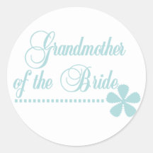 Grandmother of Bride Teal Elegance Sticker