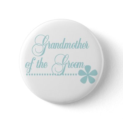 Grandmother of Groom Teal Elegance Pin