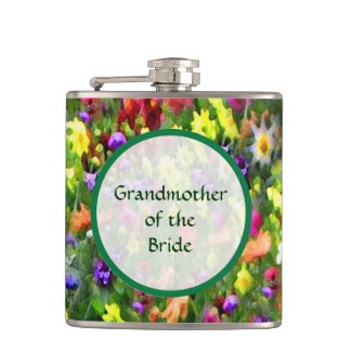 Grandmother of the Bride Floral Wedding Flasks