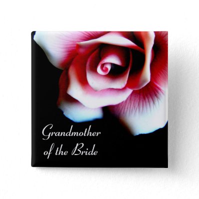 Grandmother of the Bride Pink Rose I.D. Button