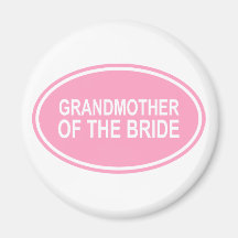 Grandmother of the Bride Wedding Oval Pink Fridge Magnet